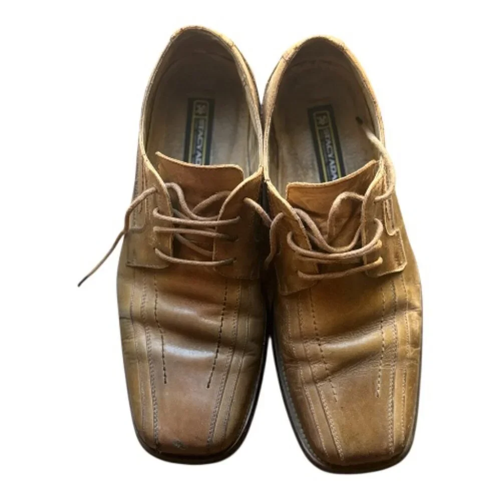 Stacy Adams Leather Shoes Men's Size 9 Brown Oxford Square Toe